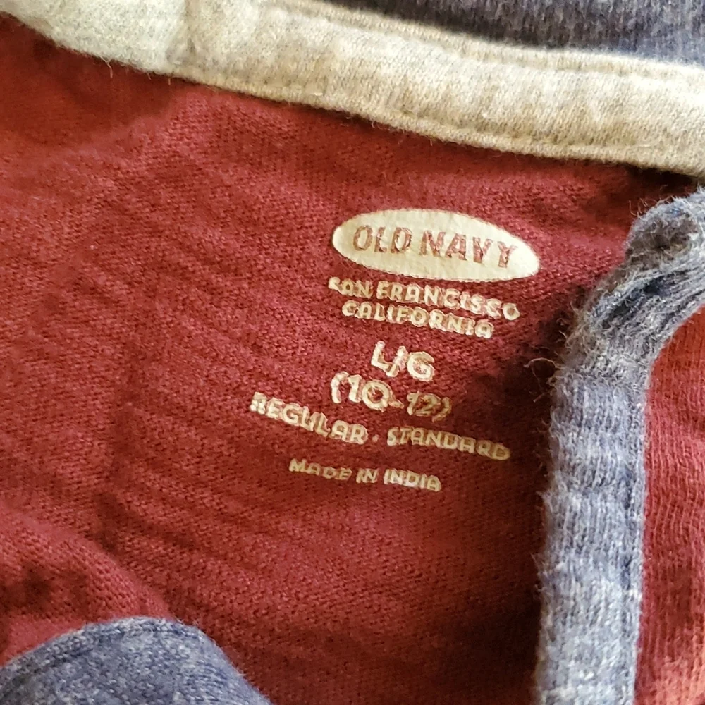 Old Navy‎ Boys Burgundy Long Sleeve Polo Shirt Size 10-12